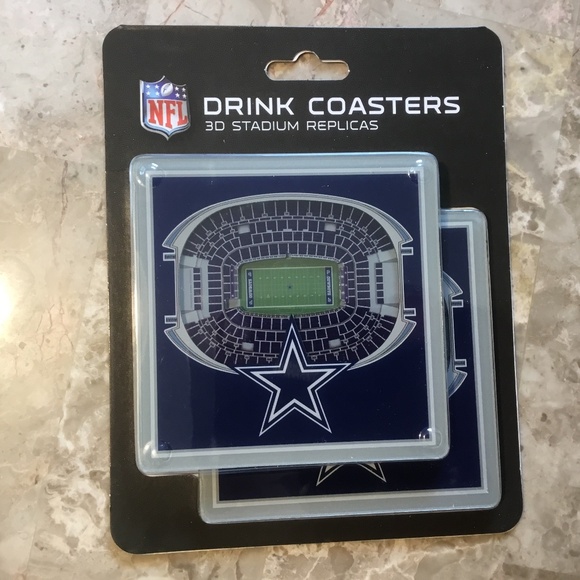 Dallas Cowboys NFL 3D Stadium Replicas Drink Coasters (2 Coasters Included) - Picture 5 of 5